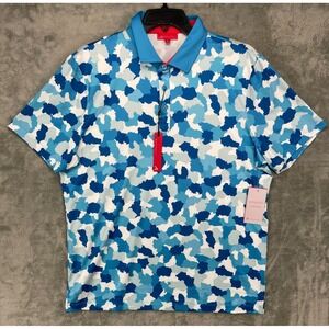 NWT Redvanly Dawson Polo Shirt XL Malibu Blue Athletic Golf Moisture Wicking‎
